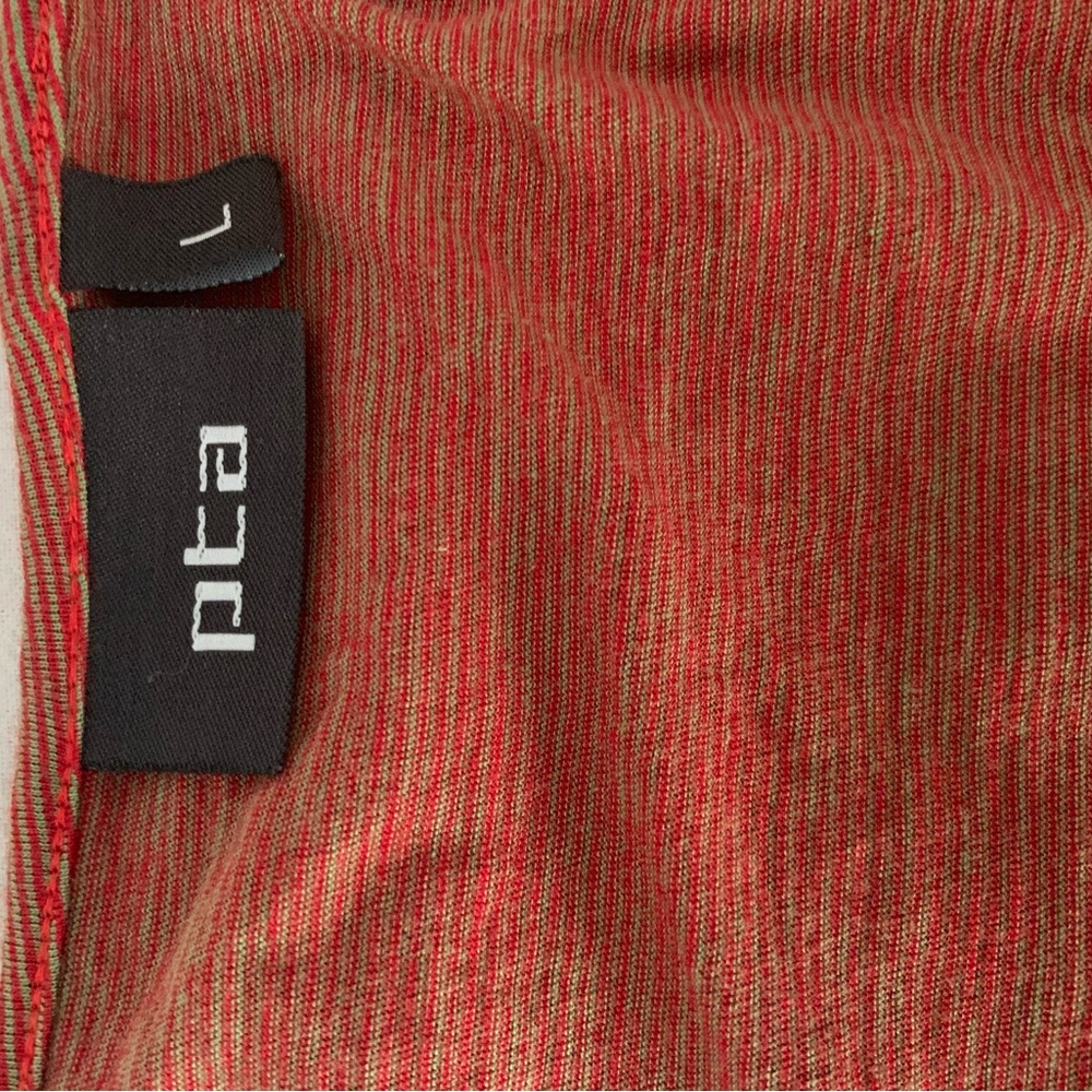 Bundle: J Crew White Cotton Tank w/💯%Silk Ruffle & PTA Red/Brown Cotton Tank L - Picture 14 of 16